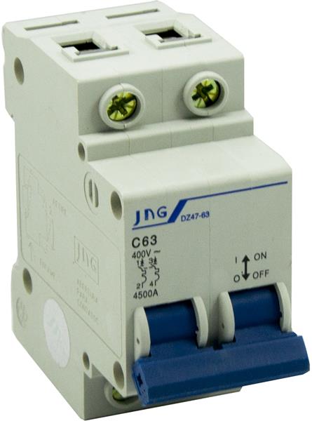 Mini Disjuntor Bipolar 63A Curva C 3KA JNG