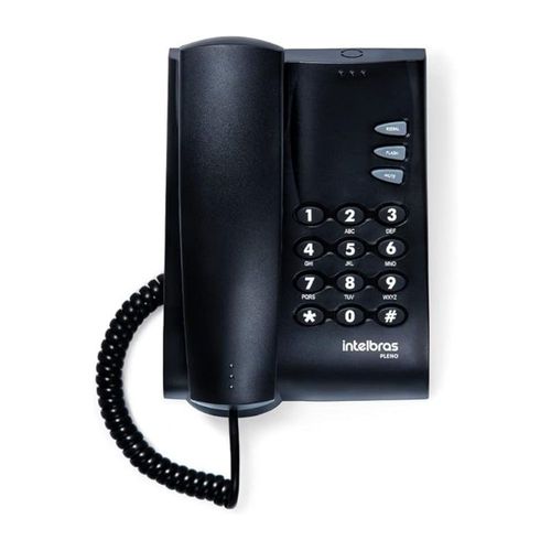 Telefone com Fio Pleno Preto