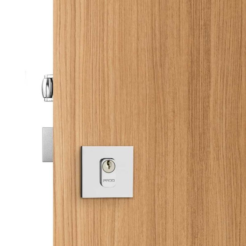 Fechadura-Externa-Roseta-Quadrada-Trinco-Rolete-465-55mm-Cromada