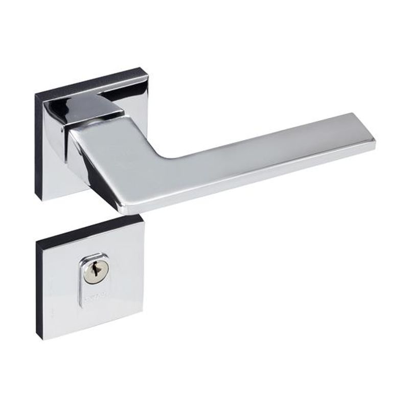 Fechadura-Externa-Roseta-Quadrada-Sara-502-90-55mm-Zamac-Cromada