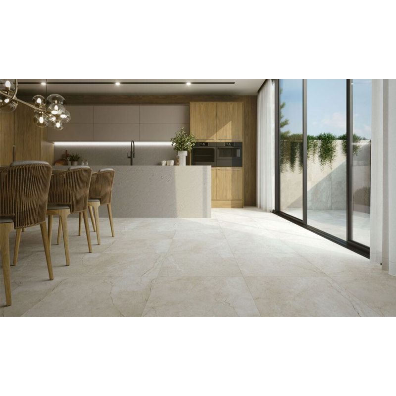 Piso Botticino Retificado Acetinado Cinza 77x77cm 1,78m2