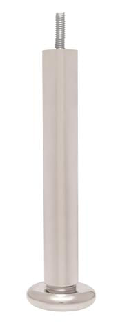 Pé Tubular para Móvel com Sapata e Bucha 180mm Alumínio Polido