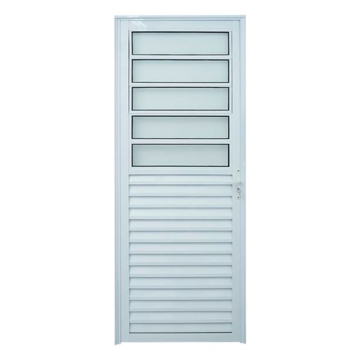 Porta Basculante Vidro Boreal Alumínio Branco Esquerdo 210x80cm