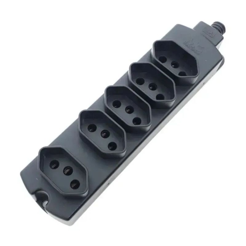 Tomada-Multipla-com-5-tomadas-de-2-Polos---Terra-10-Amperes-Preta