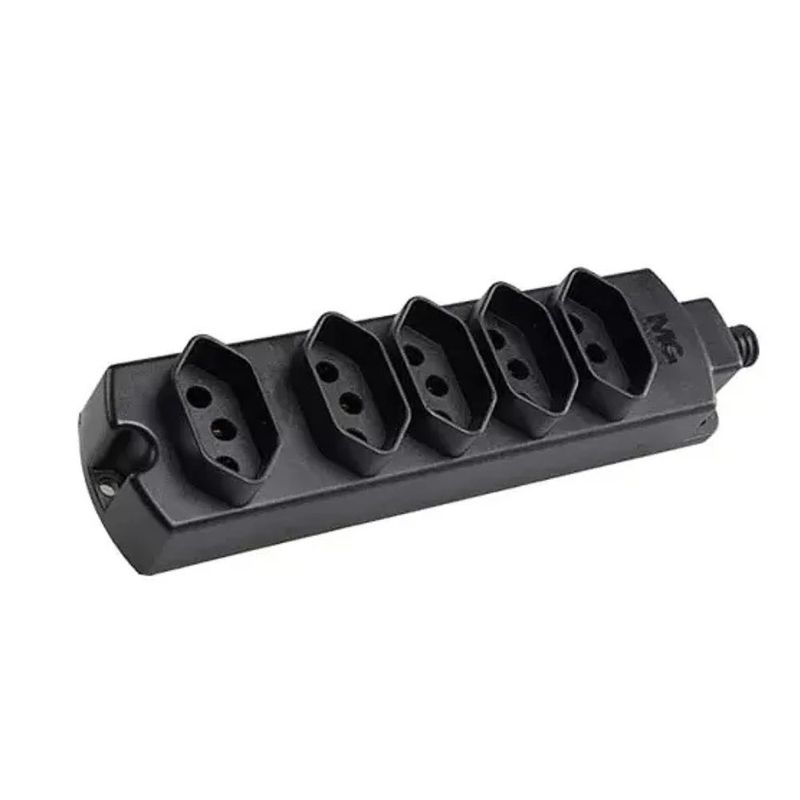 Tomada-Multipla-com-5-tomadas-de-2-Polos---Terra-10-Amperes-Preta