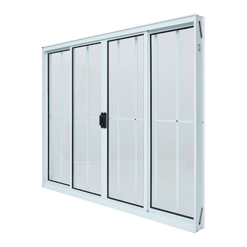 Janela-de-Correr-4-Folhas-com-Grade-Aluminio-Branco-120x200cm