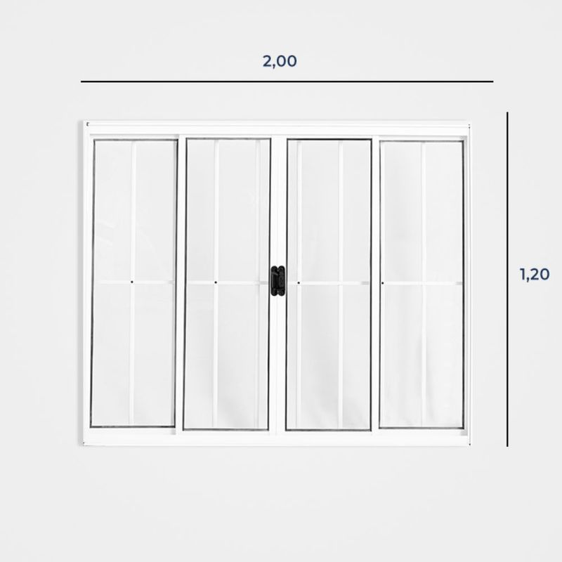 Janela-de-Correr-4-Folhas-com-Grade-Aluminio-Branco-120x200cm