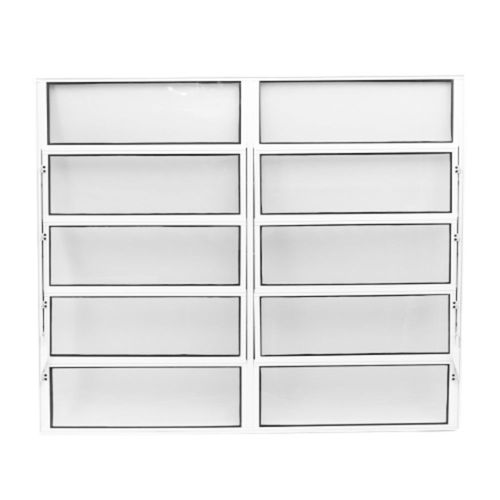 Janela Basculante 2 Seções Vidro Boreal Alumínio Branco 100x120cm