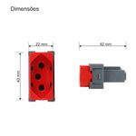 Modulo-Tomada-2P-T-20A-250V-Vermelho-Linha-B3