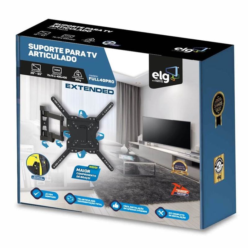 Suporte-para-TV-Articulavel-de-Parede-26--a-65--FULL40_PRO-Preto