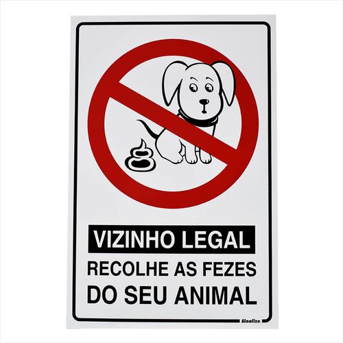 Placa em Poliestireno 20x30cm - Vizinho Legal