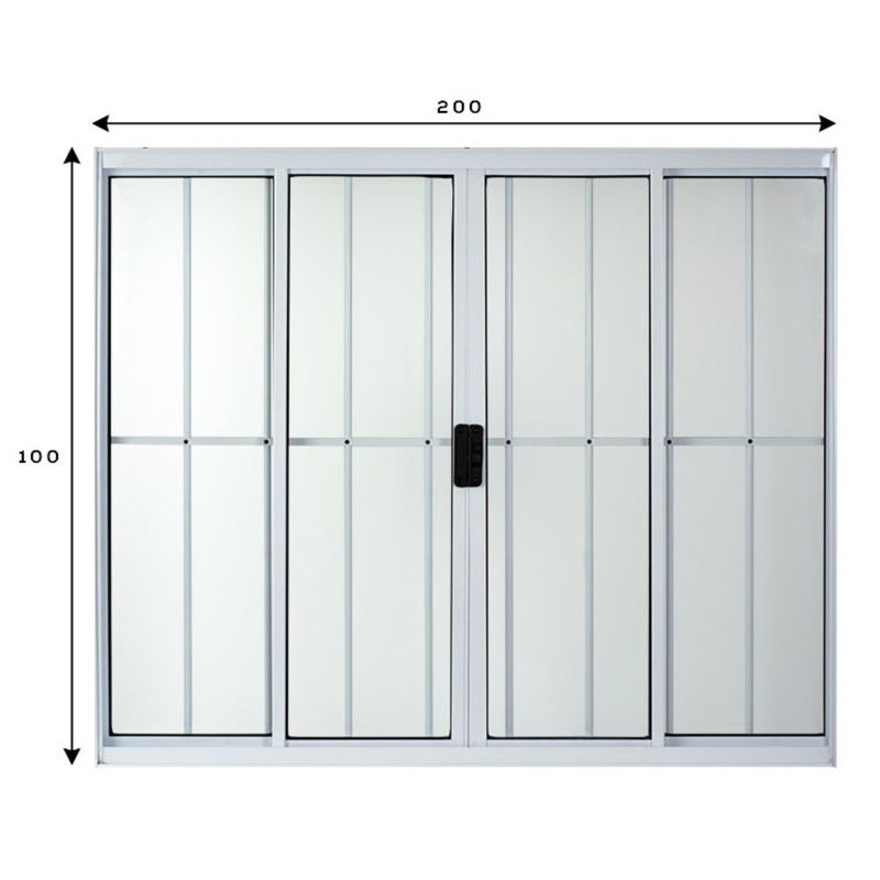 Janela-de-Correr-4-Folhas-com-Grade-Aluminio-Branco-100x200cm