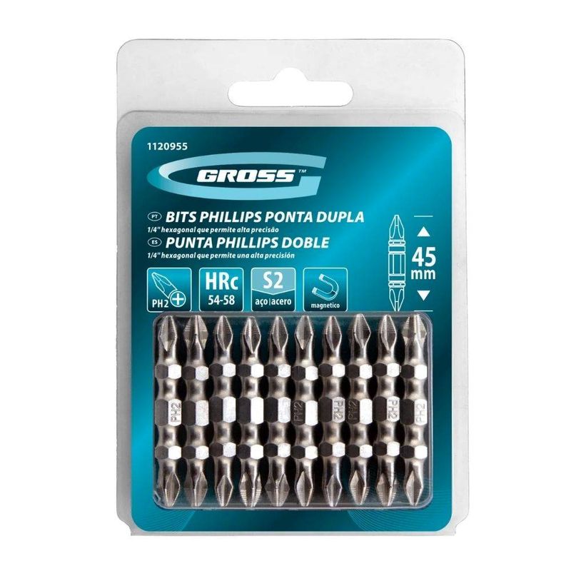 Jogo-de-Bits-Ponta-Dupla-PH2-45mm--10-Pecas-1120955-Gross