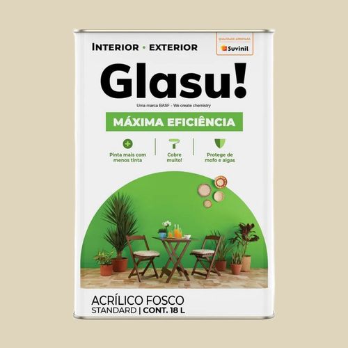 Tinta Standard Acrílica Fosco Glasu Palha 18L Suvinil