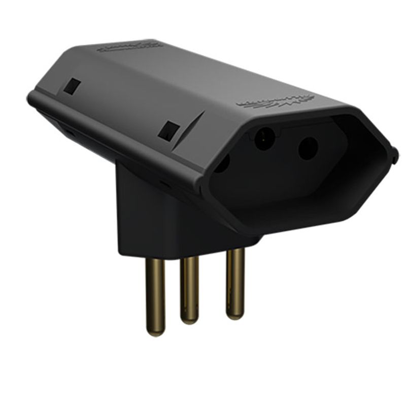 Benjamim-com-2-saidas-2P---T-10-Amperes-250V-Preto