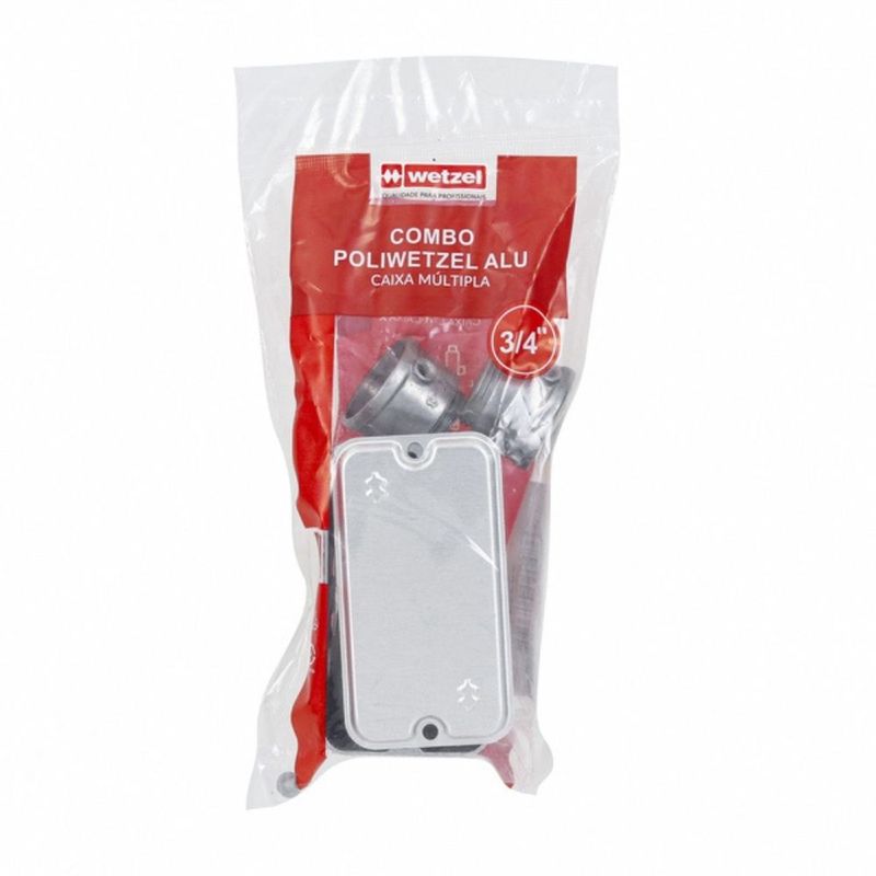 Kit-Condulete-Multiplo-X-3-4--Tampa-Cega-2-Conectores-e-3-Tampoes