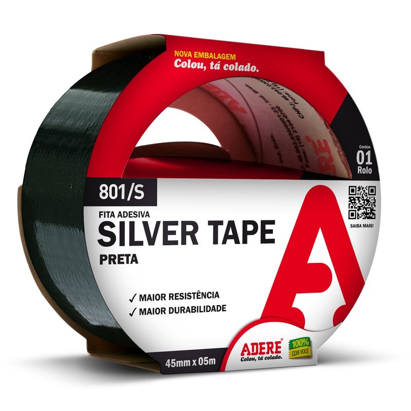 Fita-Silver-Tape-Preto-801S-45mm-x-5m-Adere