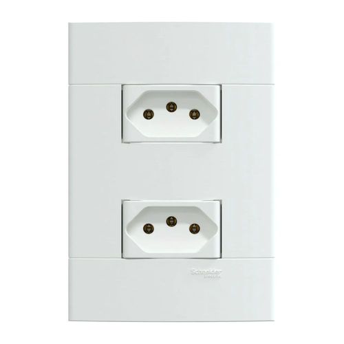 Conjunto 2 Tomadas 2P+T 10A/250V 4x2 Branco Fosco Lunare Up