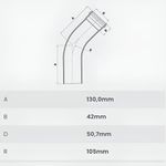 Curva-45-Longa-Esgoto-Serie-Normal-PVC-DN-50-Fortlev