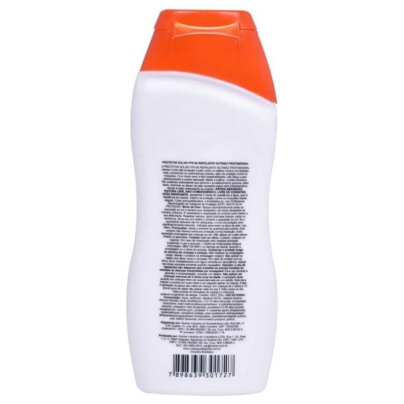 Protetor-Solar-com-Repelente-FPS-60-120ml-Nutriex-Profissional