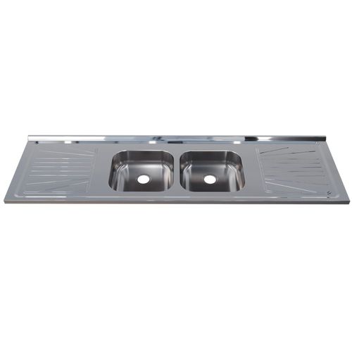 Pia para Cozinha Aço Inox 180x52cm com Cuba Dupla