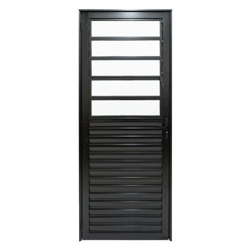 Porta Basculante Vidro Boreal Alumínio Preto Esquerdo 210x80cm