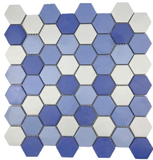 Pastilha de Porcelanato Hexagonal Eco986 Light Blue Blend Azul 30x30cm