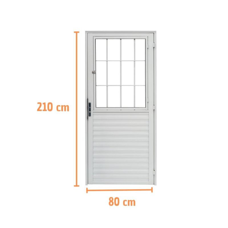 Porta-Postigo-Vidro-Liso-Aluminio-Branco-Direito-210x80cm