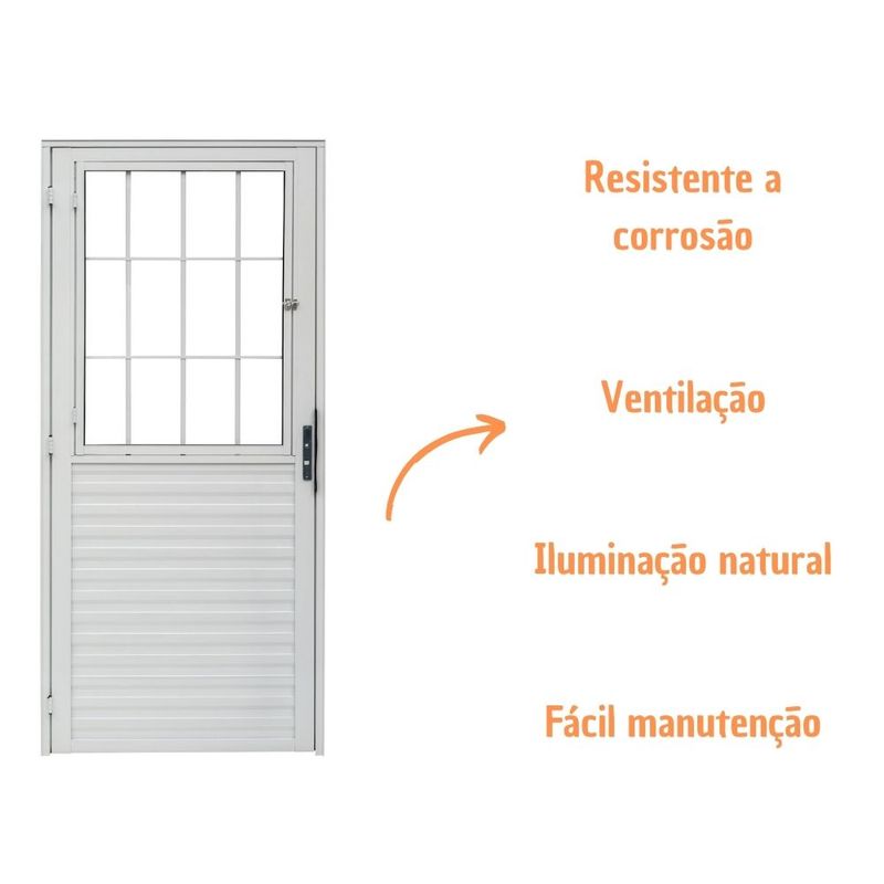 Porta-Postigo-Vidro-Liso-Aluminio-Branco-Esquerdo-210x80cm