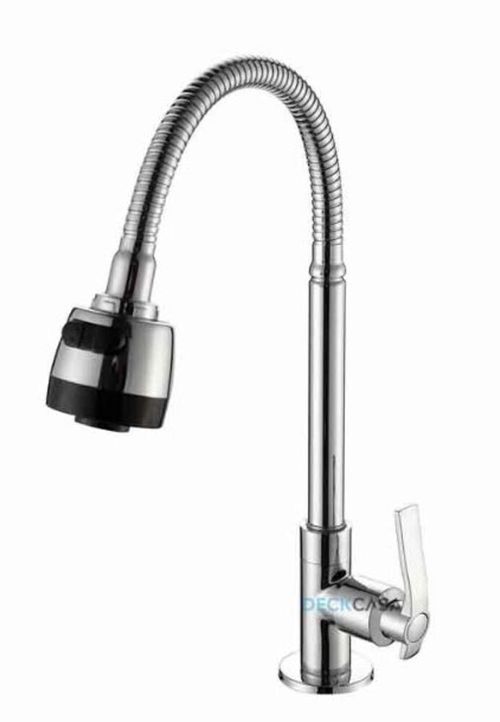 Torneira para Cozinha Mesa 1/4V Bica Média Cromado Gourmet Flex