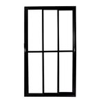 Porta-de-Correr-3-Folhas-Vidro-Liso-Aluminio-Preto-210x150cm