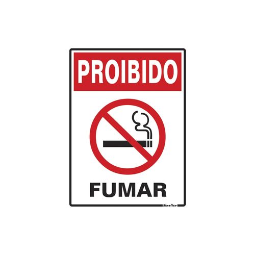 Placa Proibido Fumar 15x20cm em Poliestireno