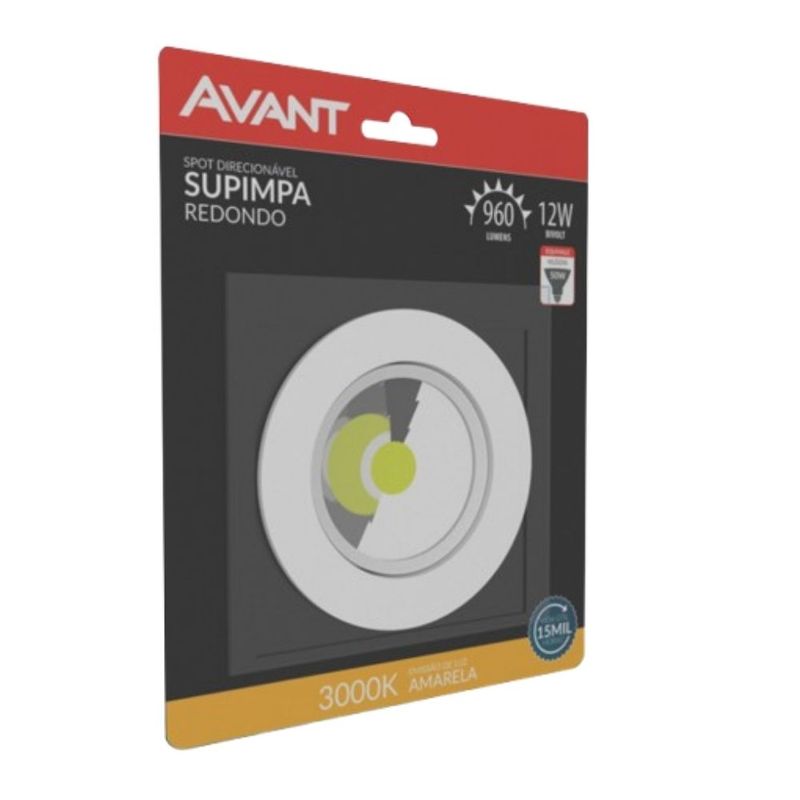 Spot-de-LED-Authentic-Embutir-Redondo-12W-960-Lumens-Luz-Amarela