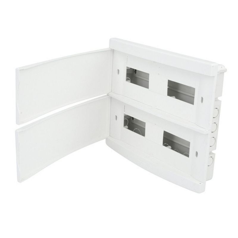 Quadro-PVC-Disjuntor-Embutir-sem-Barramento-para-32-Disj-Slim-Branco