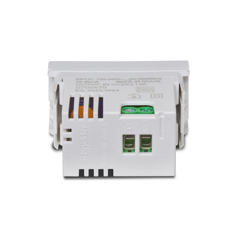 Modulo-Carregador-USB-1A-Bivolt-Branco-Orion