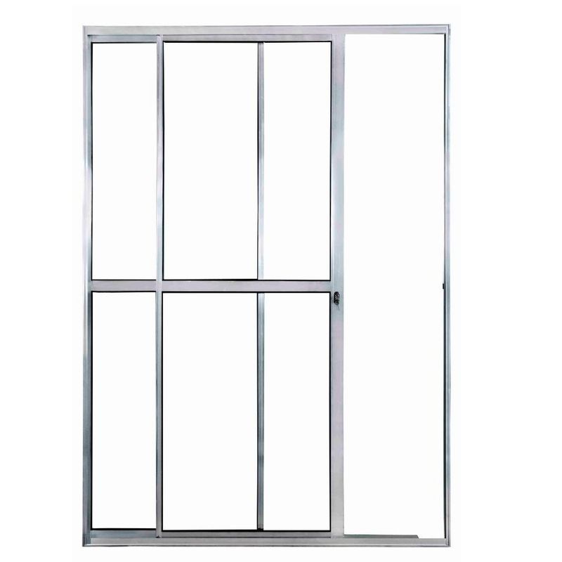 Porta-de-Correr-2-Folhas-Aluminio-Brilhante-210x150cm