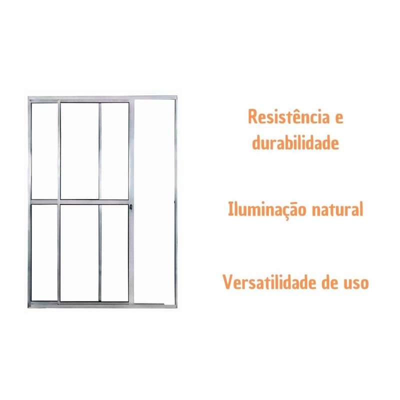 Porta-de-Correr-2-Folhas-Aluminio-Brilhante-210x150cm