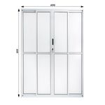 Porta-de-Correr-4-Folhas-Vidro-Liso-Aluminio-Branco-210x200cm