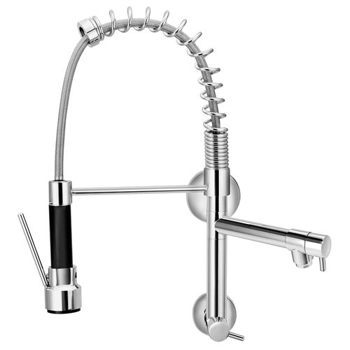 Torneira para Cozinha Parede 1/4V Bica Alta Cromado Gourmet Spray 1658