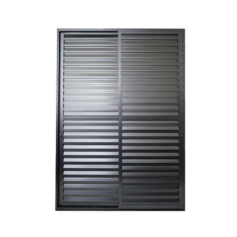 Porta-Balcao-Veneziana-3-Folhas-Vidro-Liso-Aluminio-Preto-210x120cm