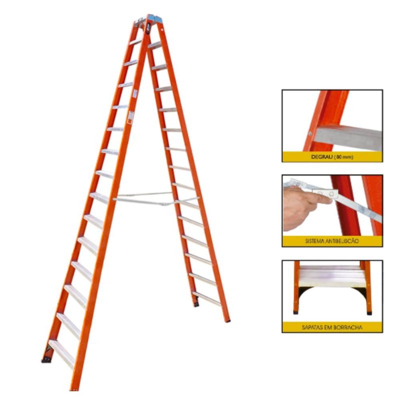 Escada-Fibra-Duplo-Acesso-Profissional-2x15-30-Degraus-43m-Botafogo