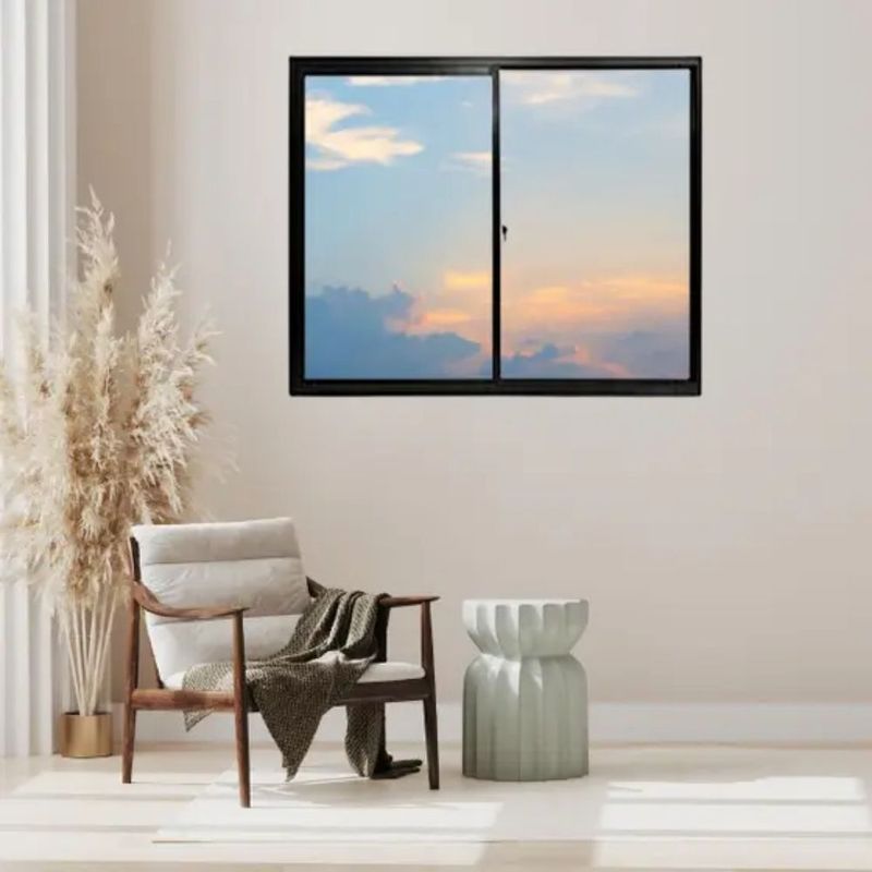 Janela-de-Correr-2-Folhas-sem-Grade-Aluminio-Preto-100x120cm