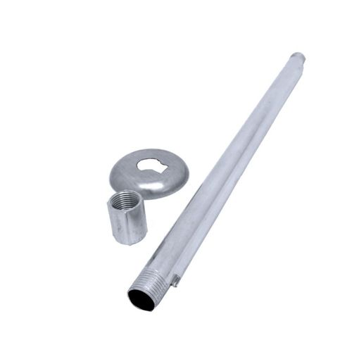 Cano para Chuveiro com Canopla e Luva Alumínio 40cm 1/2" Bognar