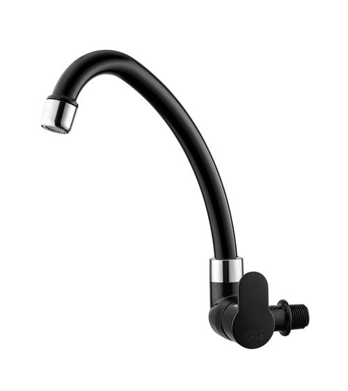 Torneira para Cozinha Parede 1/4V Bica Móvel Preta/Cromado Tivoli