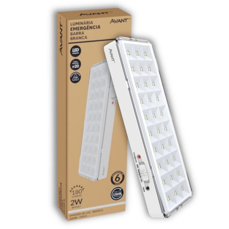 Luminaria-de-Emergencia-LED-Barra-Branca-2W-Luz-Branca-180-lumens