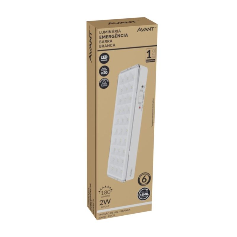Luminaria-de-Emergencia-LED-Barra-Branca-2W-Luz-Branca-180-lumens