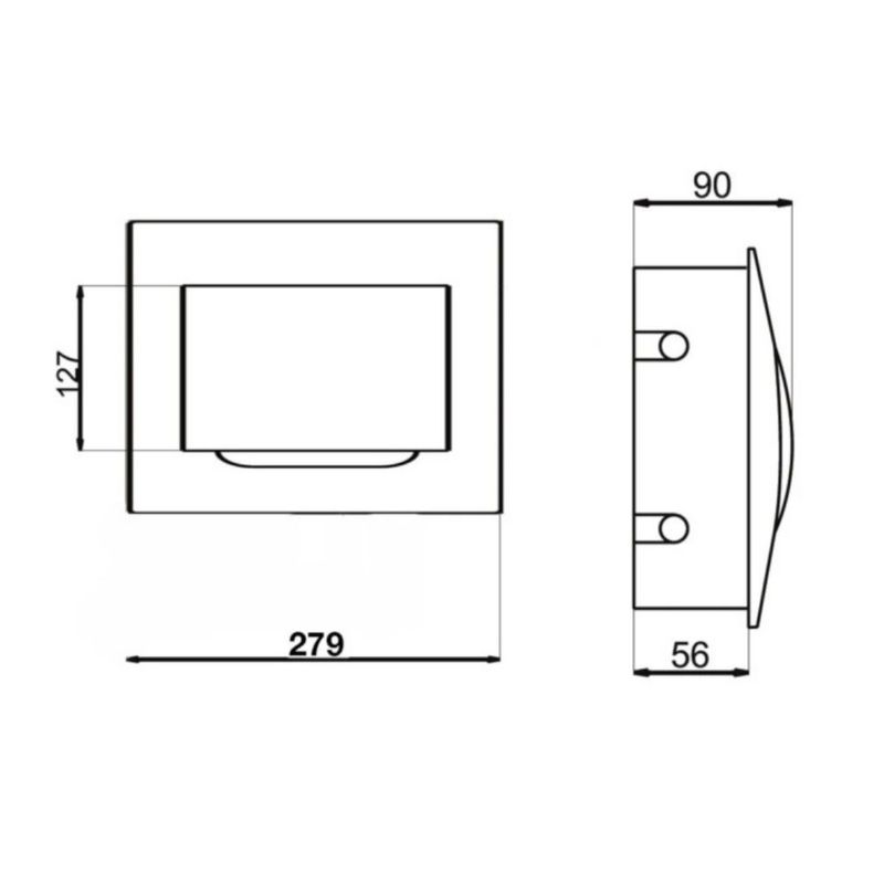 Quadro-PVC-Disjuntor-Embutir-sem-Barramento-para-12-Disjuntores-Branco