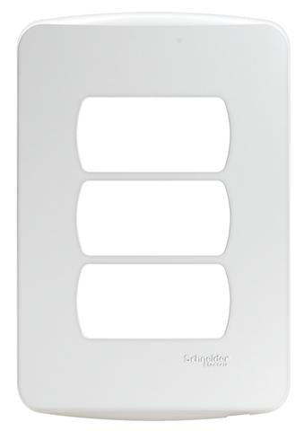 Placa 3 Postos 4x2 com Suporte Branca Miluz