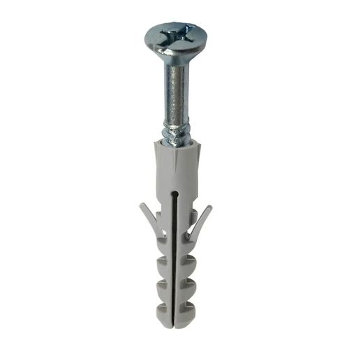 Parafuso Cabeça Chata Fenda com Bucha 3,8x30/6mm 7 peças