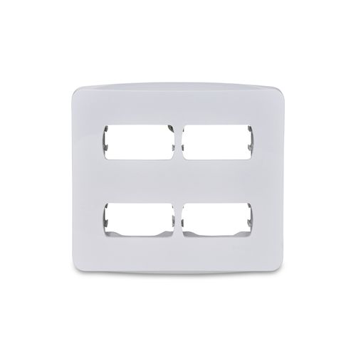 Placa 4 Postos 4x4 com Suporte Branca Miluz